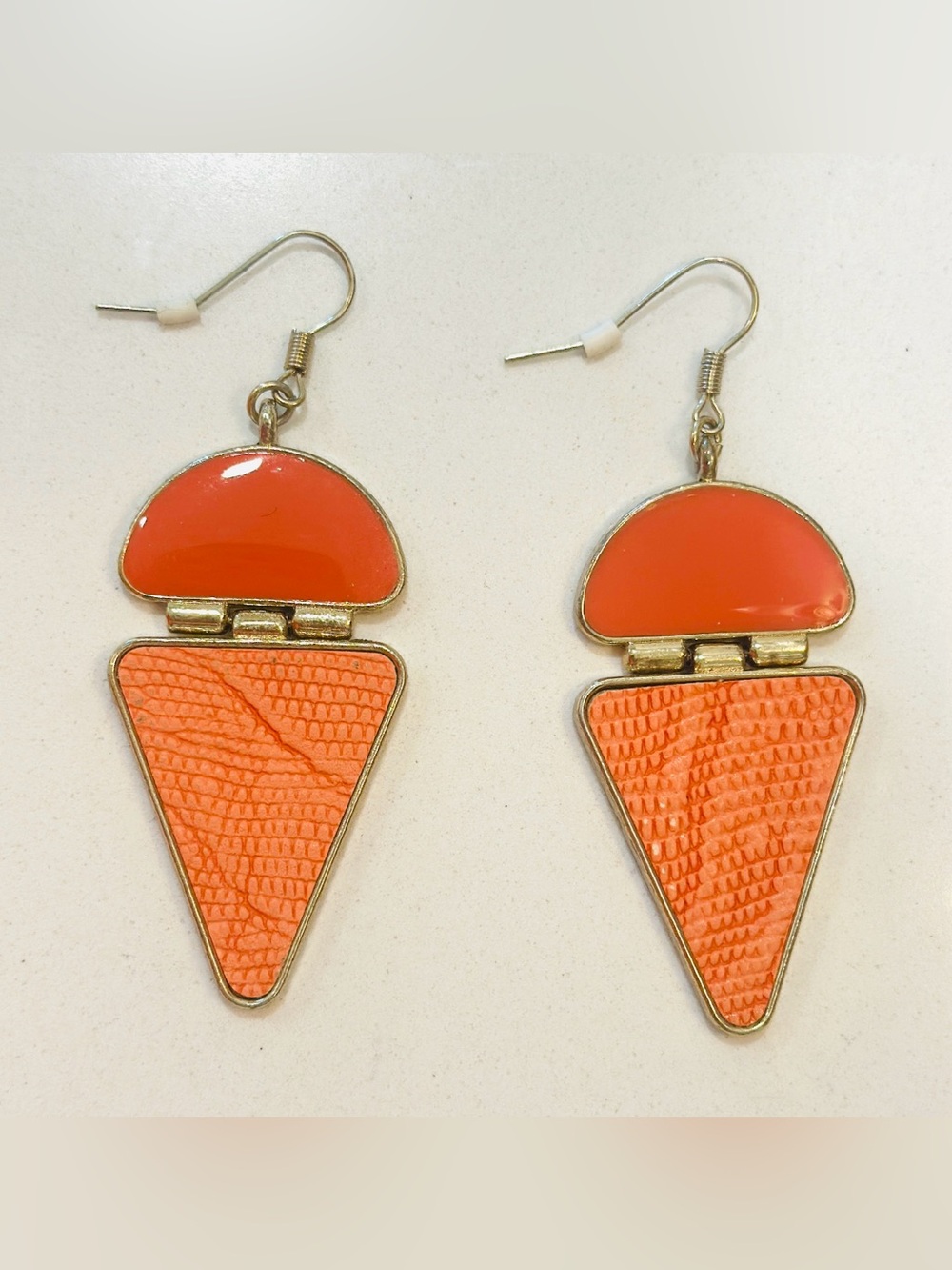 Orange Geometric Drop Earrings - Fashion Jewelry